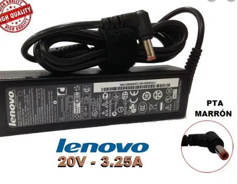 CARGADOR PARA LAPTOP LENOVO PUNTA MARRON 20V 3.25A