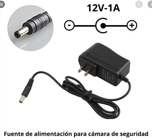 FUENTE DE ALIMENTACION PARA CAMARA DE SEGURIDAD 12Vdc / 1Amp.